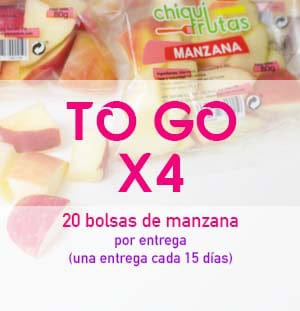 Manzana cortada To Go x4, snack saludable con entrega quincenal