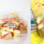 Manzana cortada lista para la merienda de los niños en la vuelta al cole