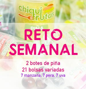 Pack Reto Semanal de Chiquifrutas con piña, manzana, pera y uva en porciones individuales